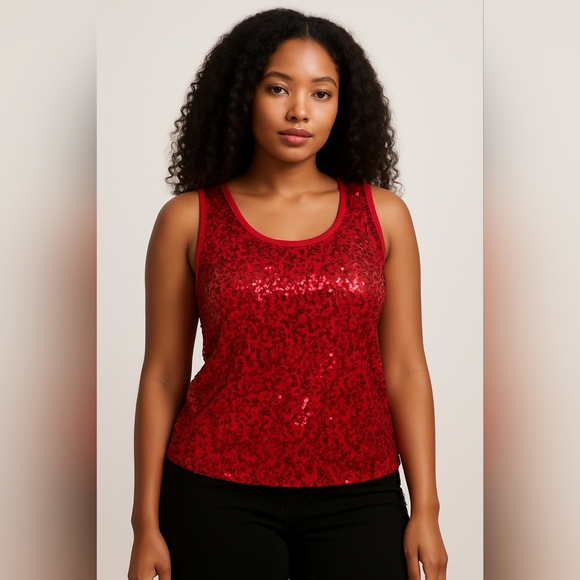 GEORGE red blingy top large NWT - Picture 1 of 3